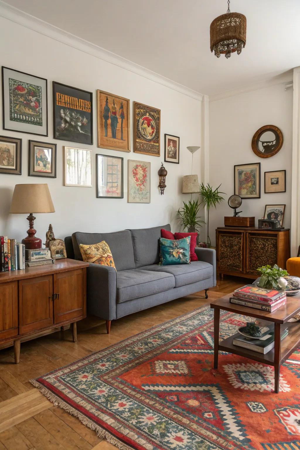Eclectic touches making the room uniquely yours.