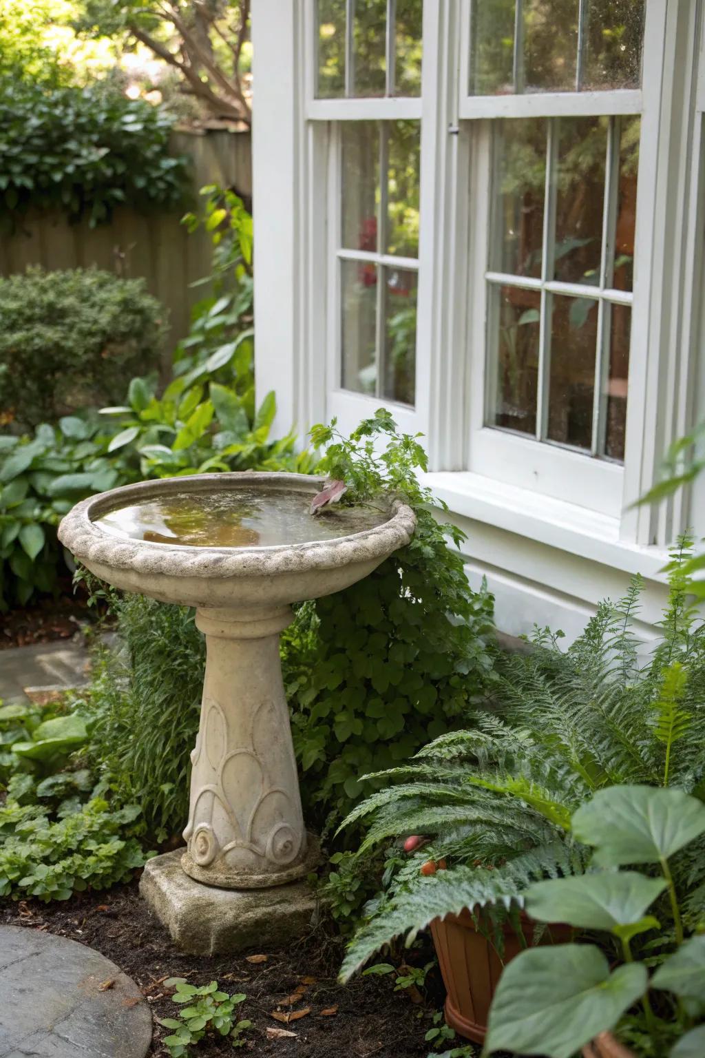 Bird baths invite wildlife and add a tranquil charm to your garden.