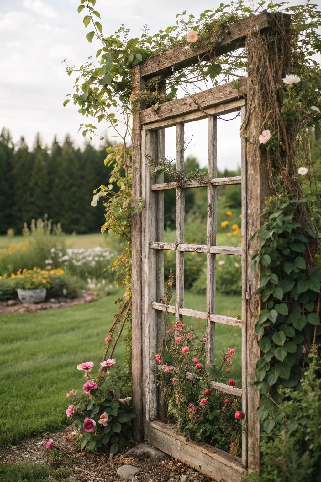 Architectural salvage adds depth and interest to gardens.