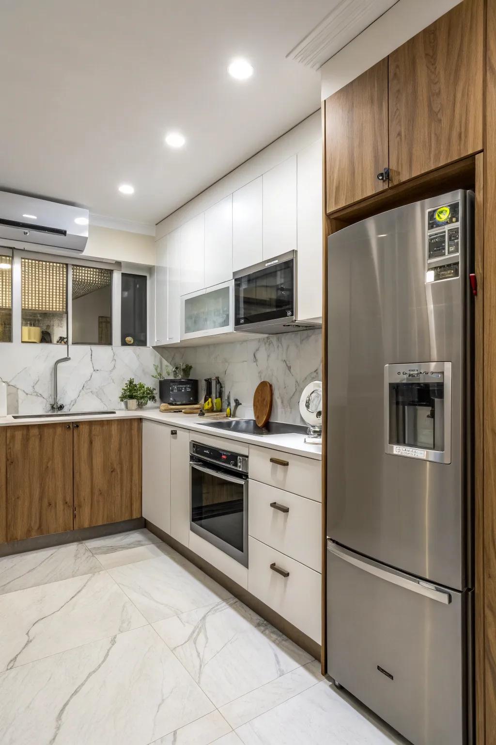 Compact appliances maximize space without sacrificing functionality.