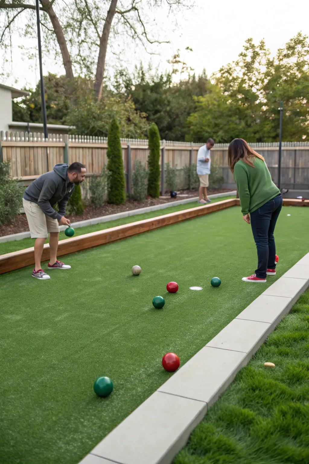Bring fun and games to your garden with a bocce ball court.