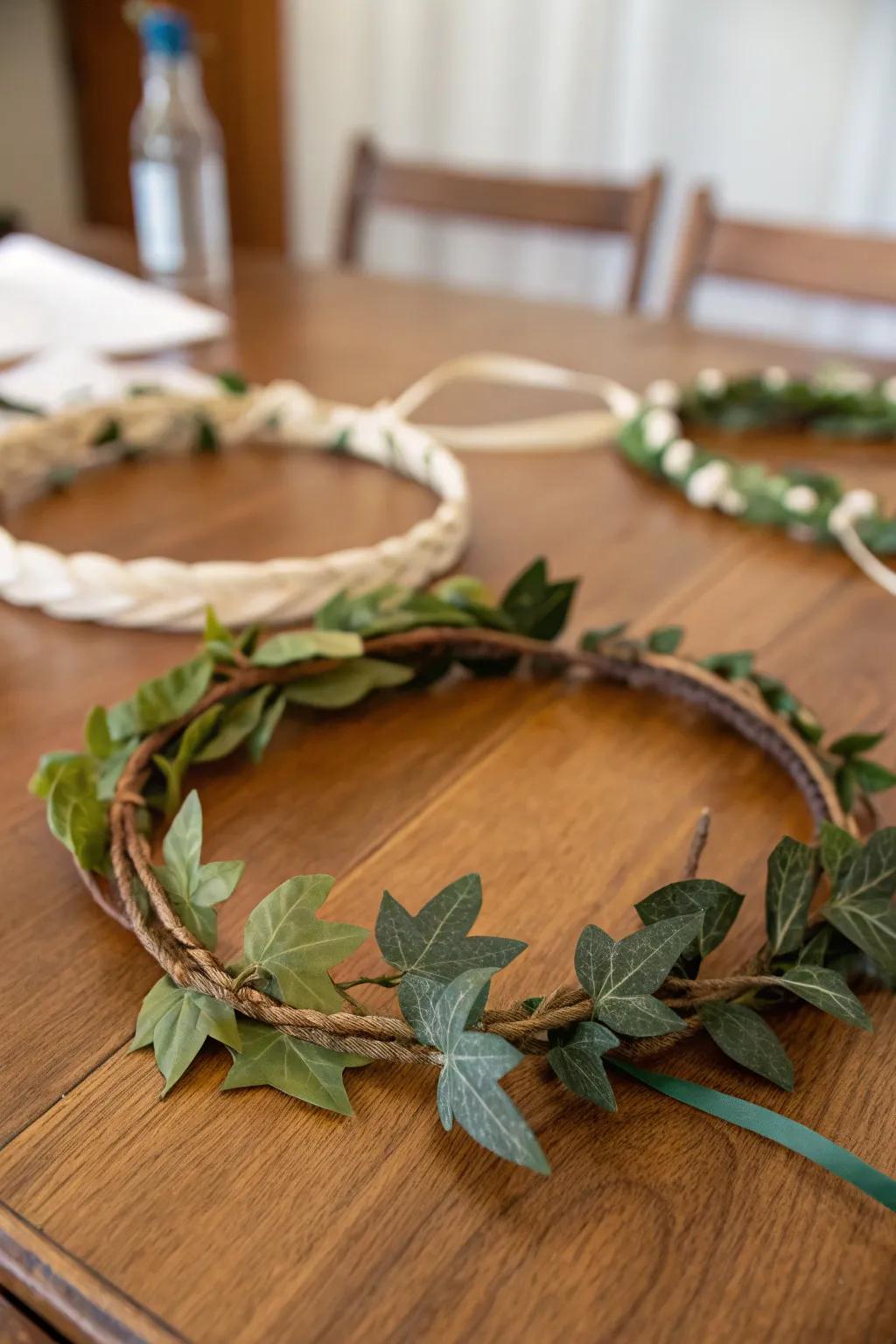 Leafy headbands offer a fun, natural accessory for any occasion.