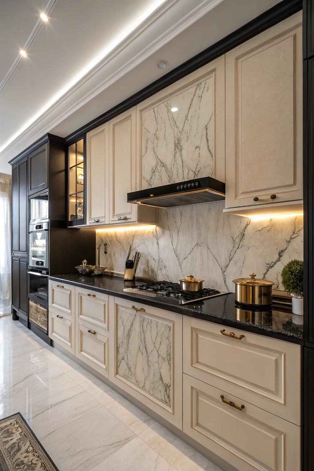 Stone backsplashes offer enduring elegance.
