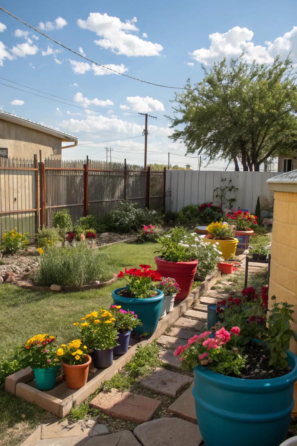 Flexible container gardens bring color and life to small spaces.