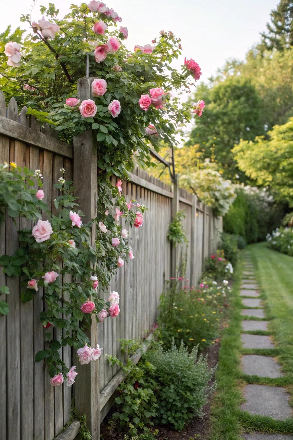 Roses make a lovely, scented fence.