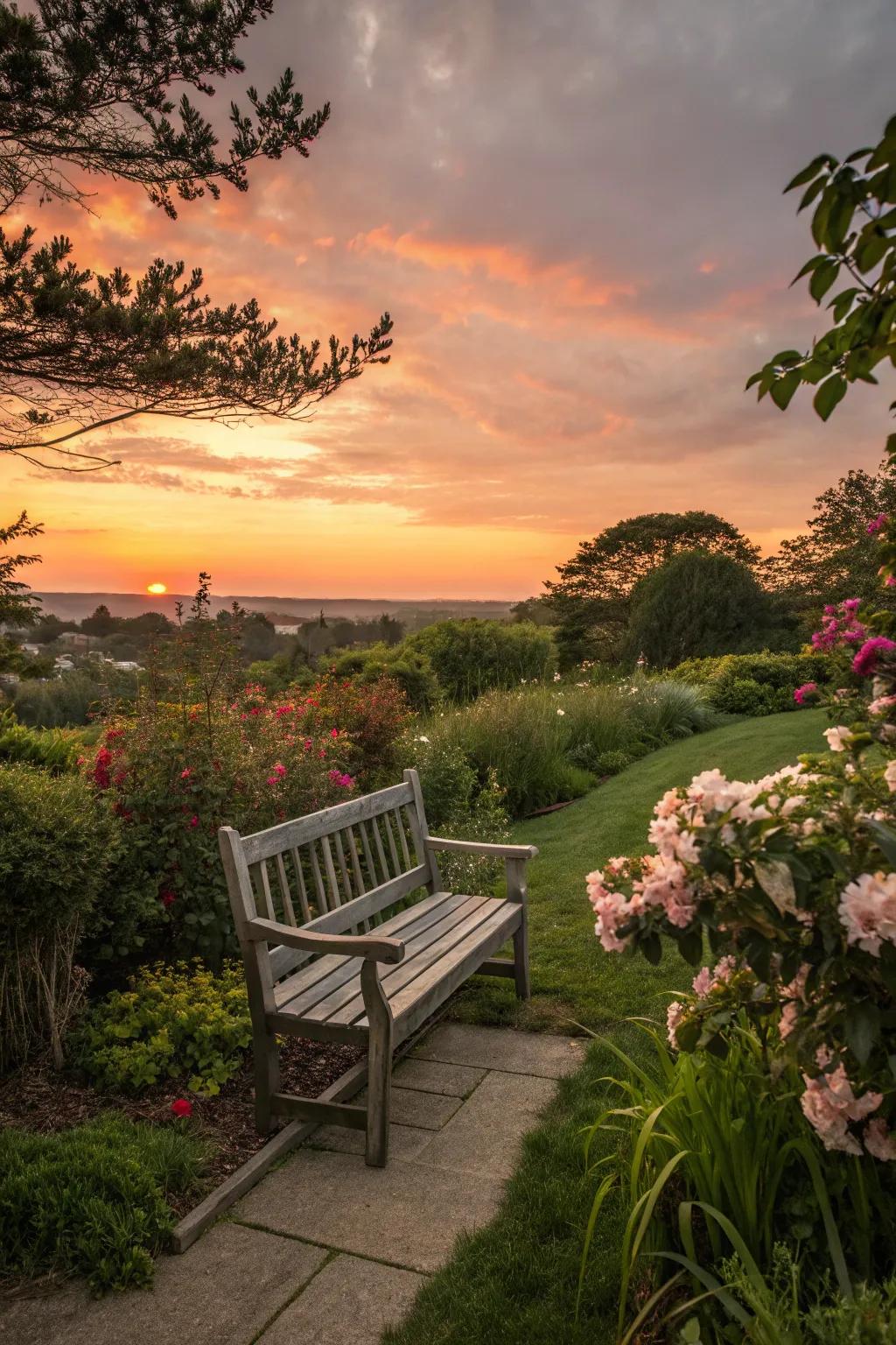 Benches placed with a view offer serene spots for reflection.