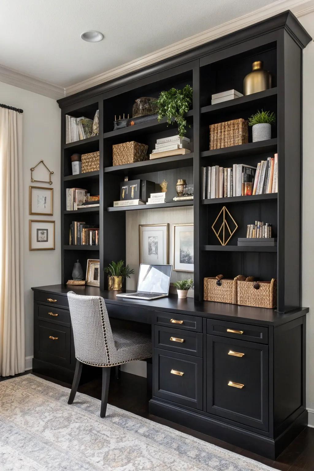 Open shelving that combines practicality with style.