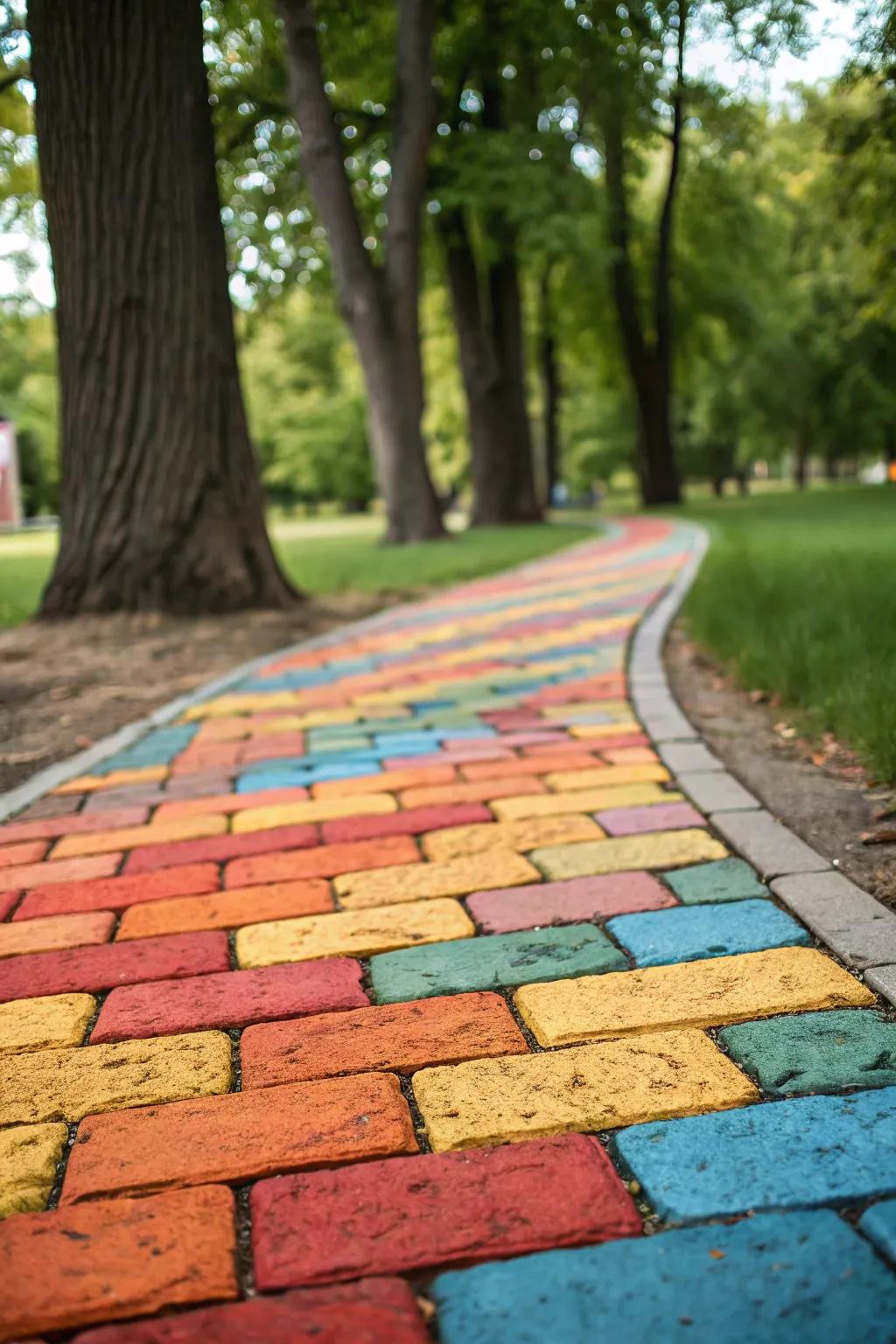Colorful bricks: Incorporate vibrancy and life to your path.