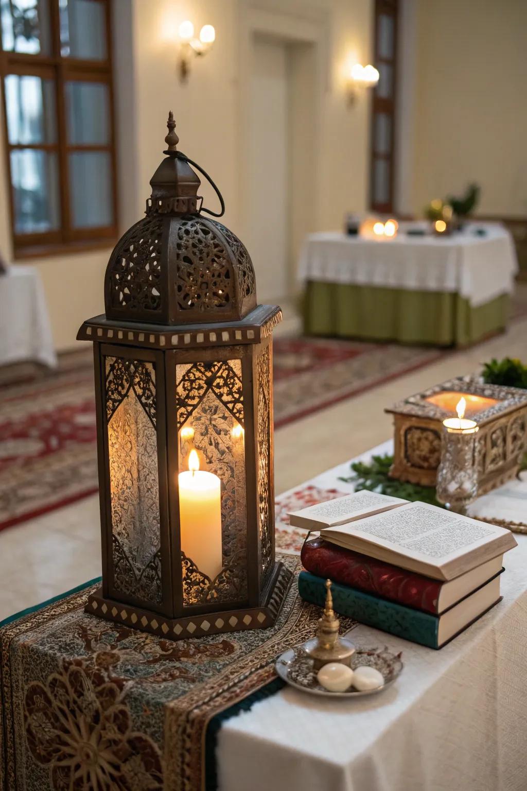 Lanterns add warmth and a touch of elegance to your sacred space.