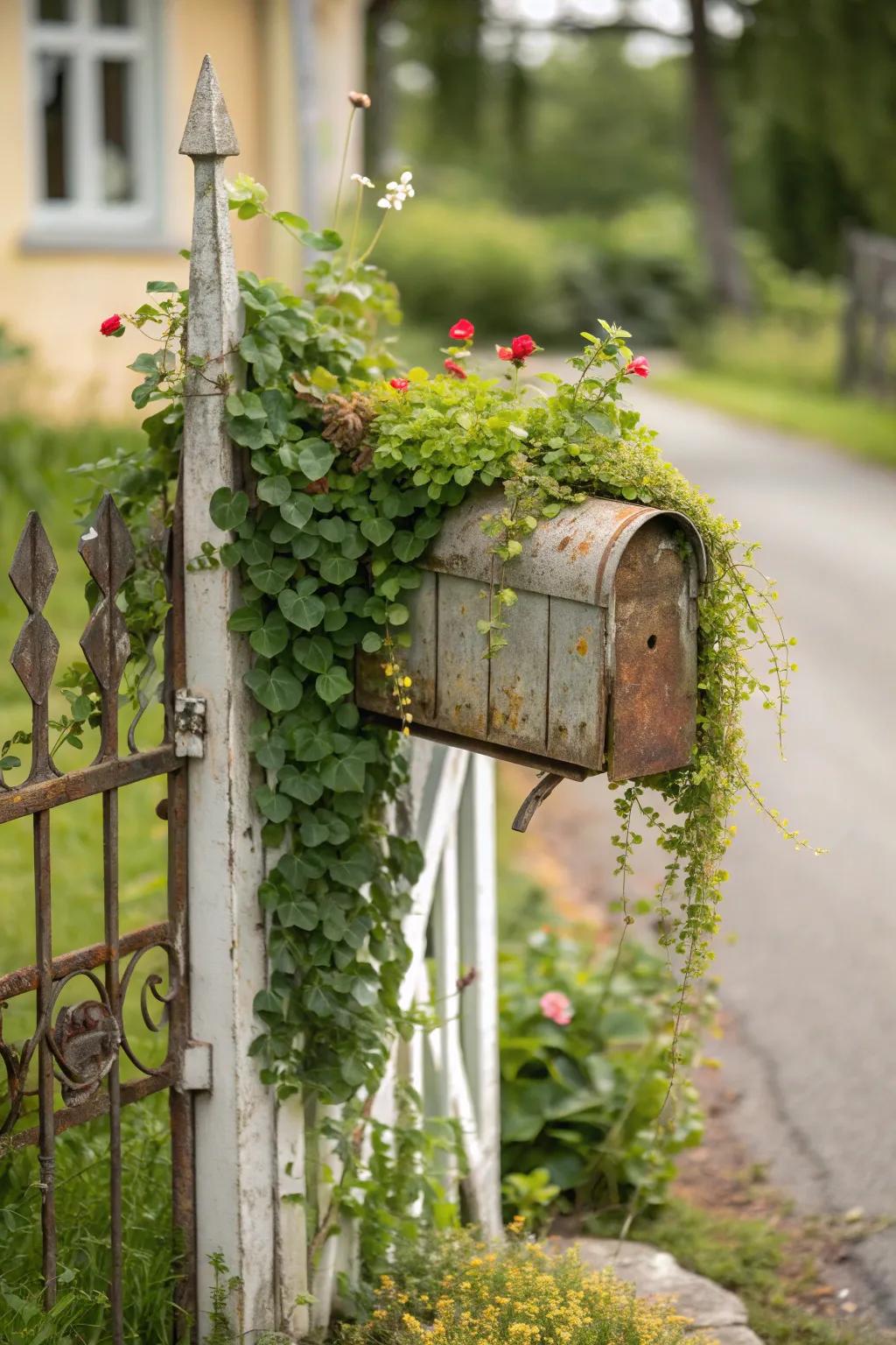 Add a whimsical touch to your garden with an upcycled mailbox planter! 🌿🌸 #GardenInspiration #ScandiBoho