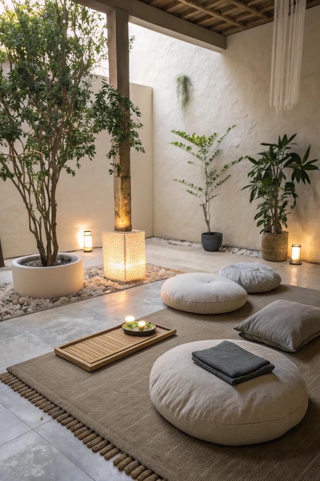 Find peace with a dedicated meditation space.