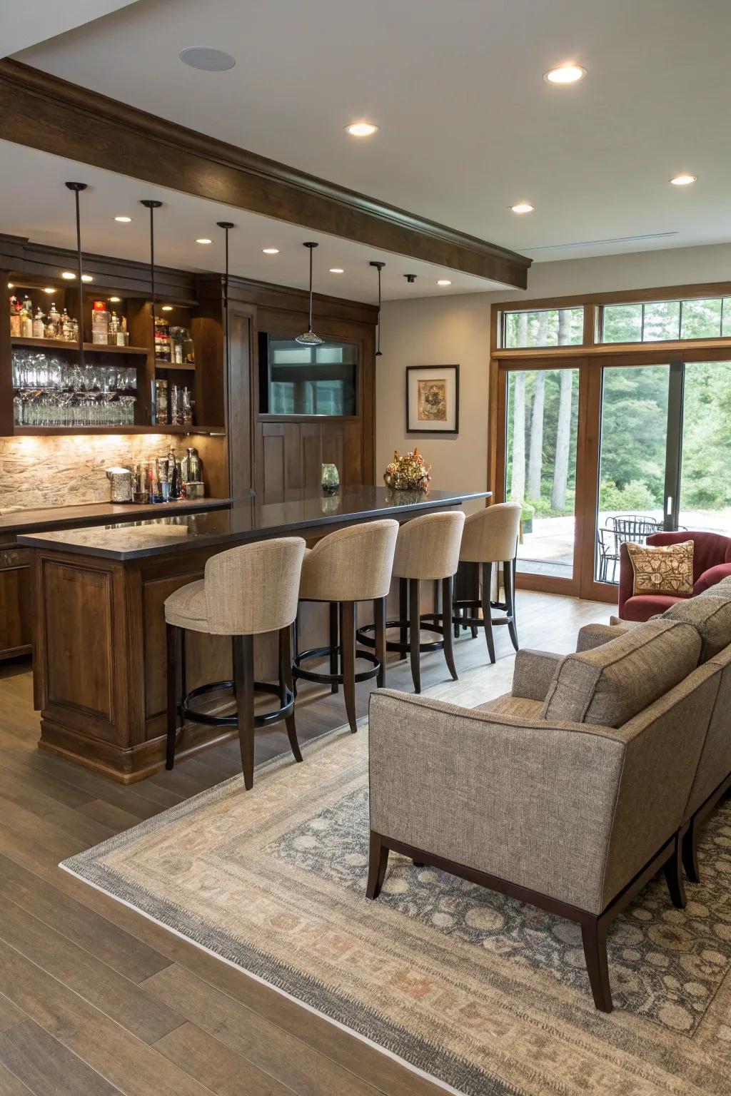 Flexible seating adapts to any occasion.