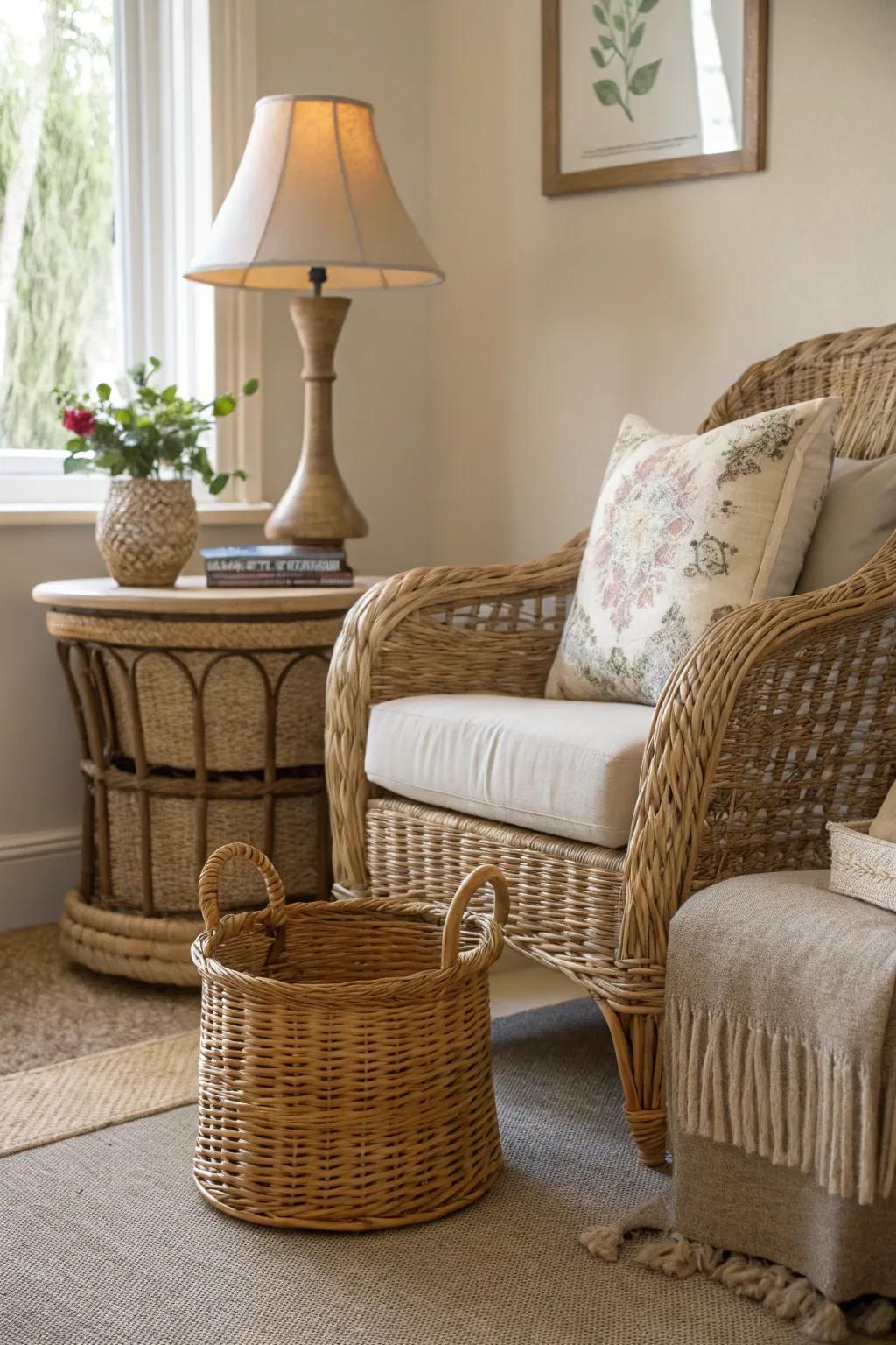 Wicker wonders that introduce texture and warmth.