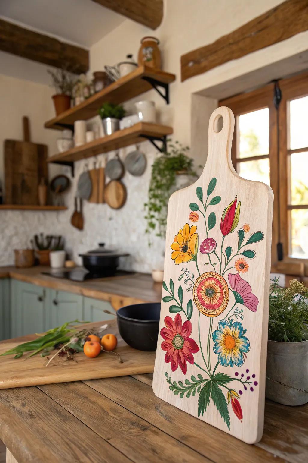 Hand-painted blocks bring art into everyday cooking.