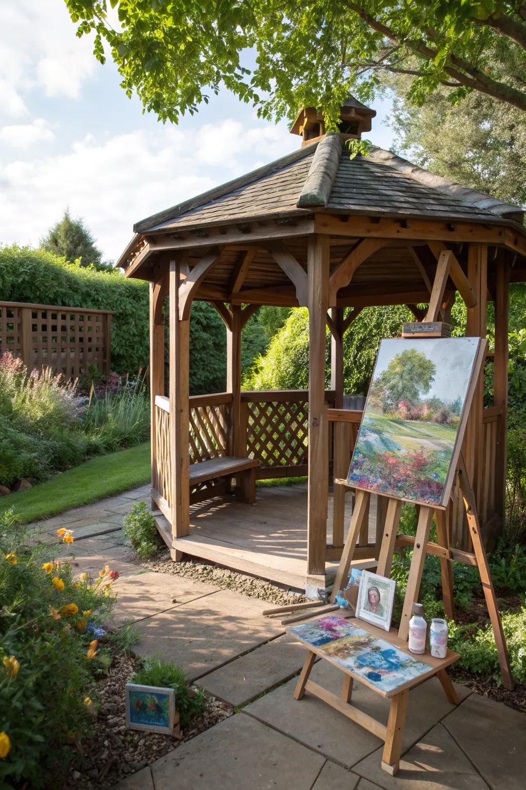 Transform your gazebo into an inspiring art studio and let nature fuel your creativity.