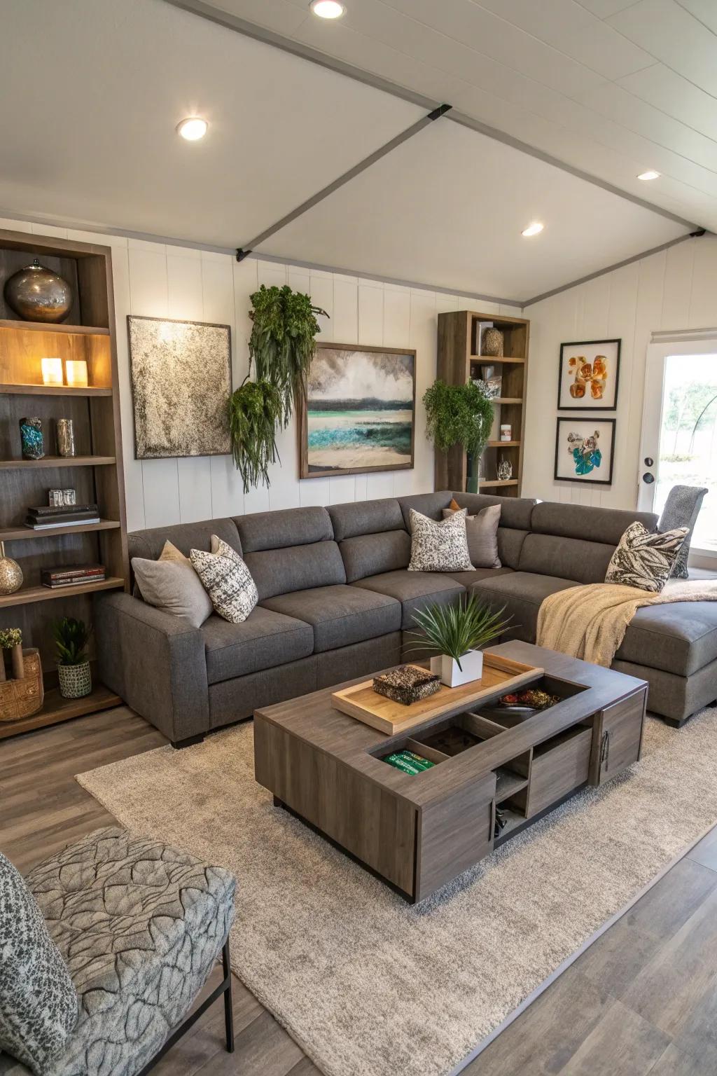 Multi-functional furnishings optimize space and utility.