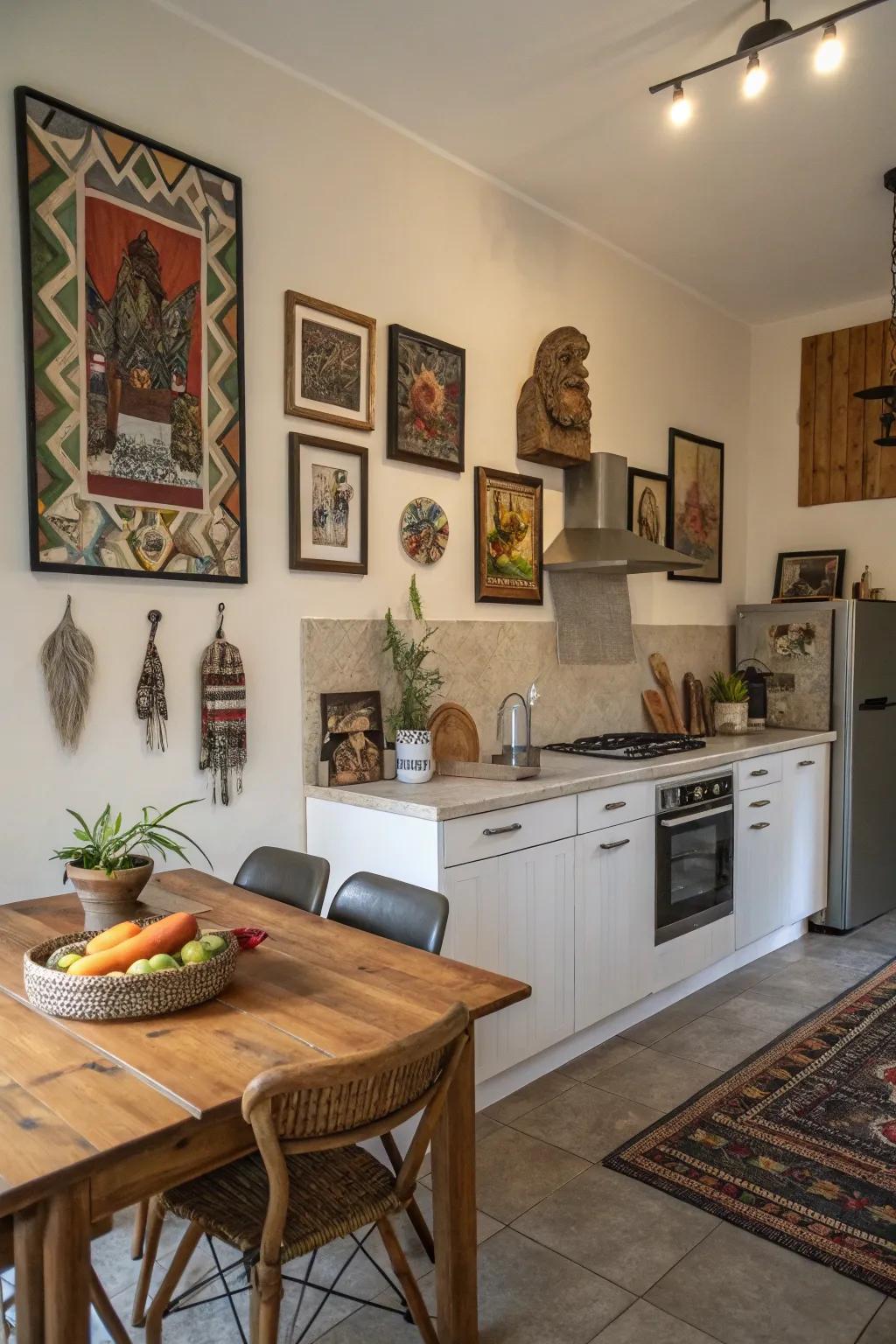 Art that enriches the kitchen with unexpected charm.