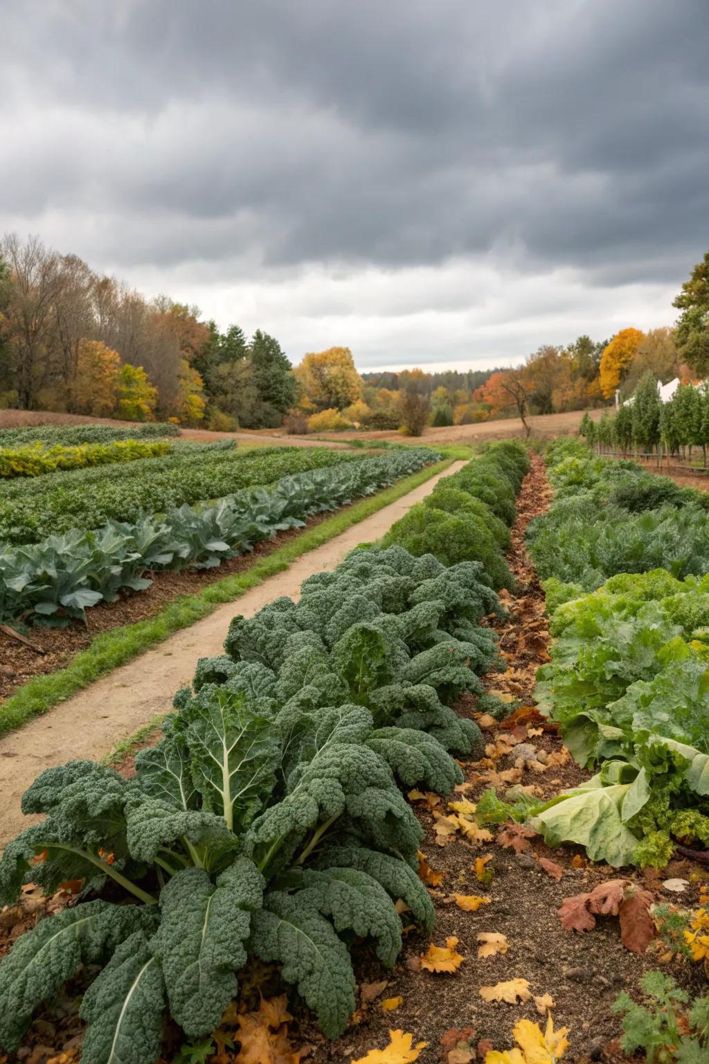 Fall greens deliver garden texture and harvest.