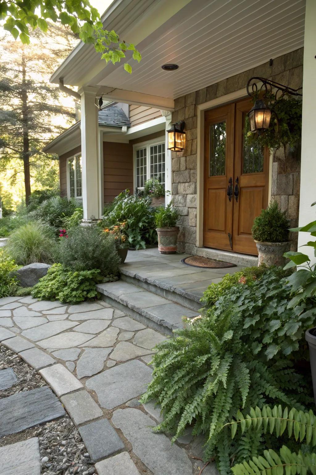 Incorporating vegetation crafts a seamless natural aesthetic.