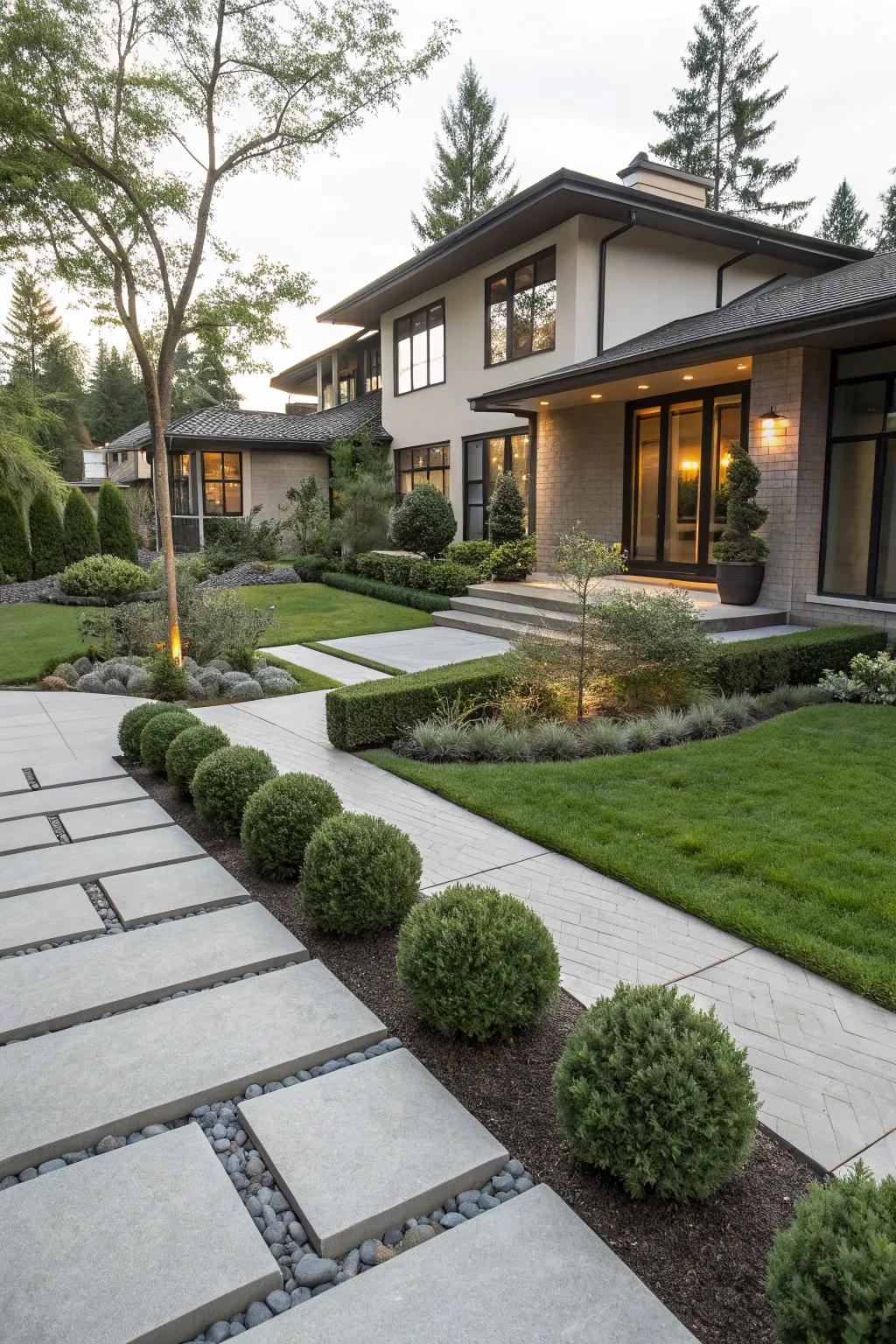 Unbroken progression guarantees a cohesive contemporary landscape design.