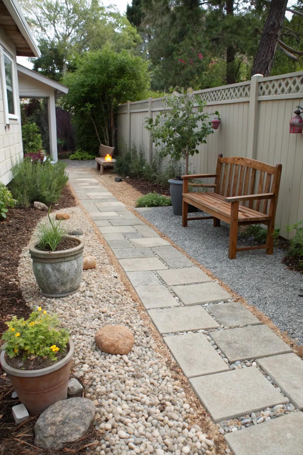 Gravel adds style to your walkway.