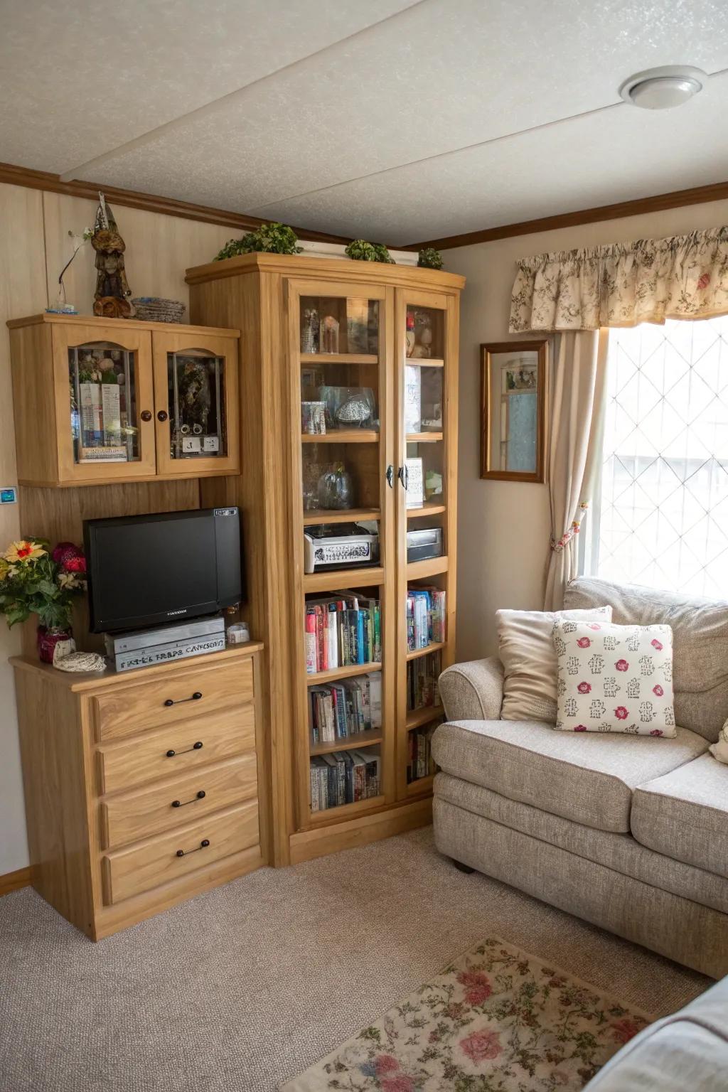 Utilizing space with a corner unit.