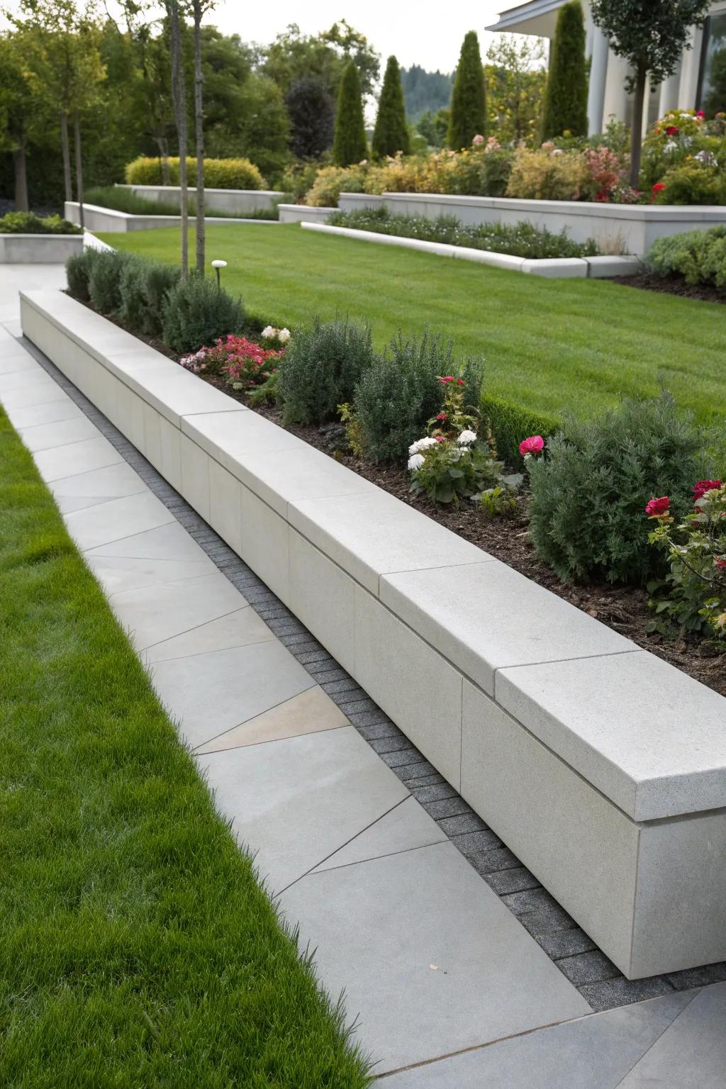 Concrete edging gives lasting strength and style.