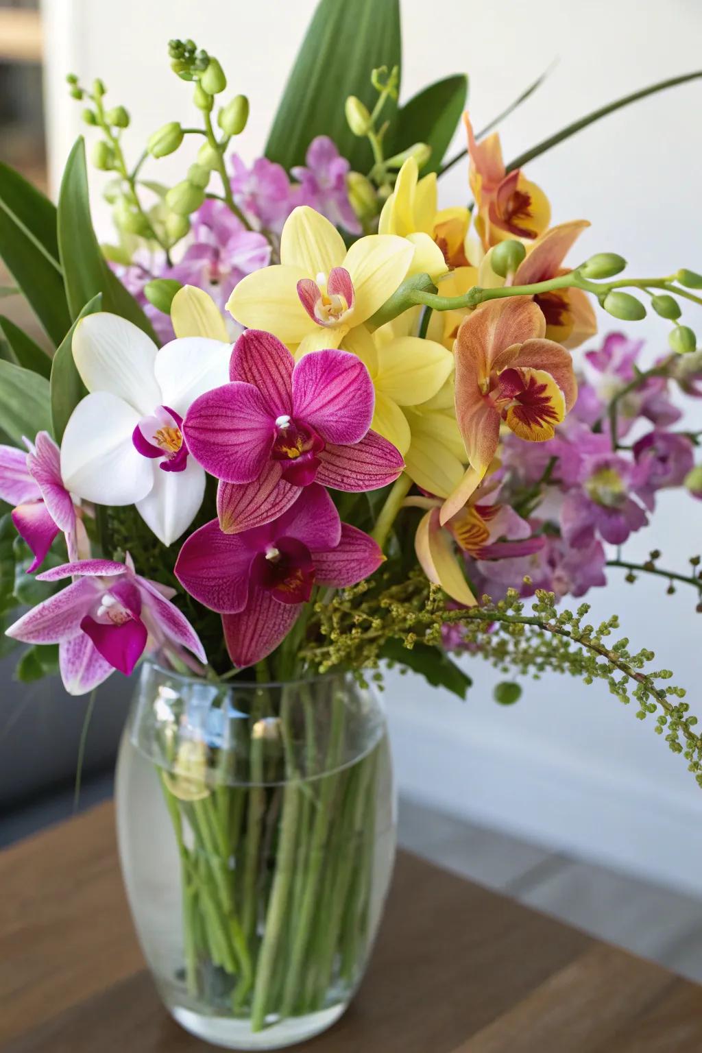 An exotic orchid bouquet for a unique graduation present.