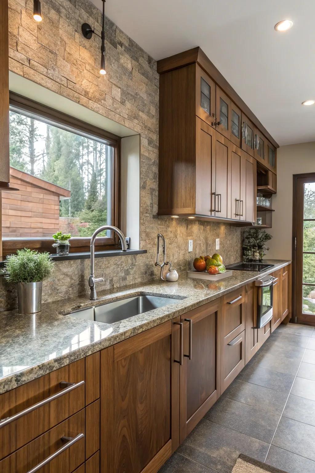 Blending resources using granite contributes depth to your culinary design.