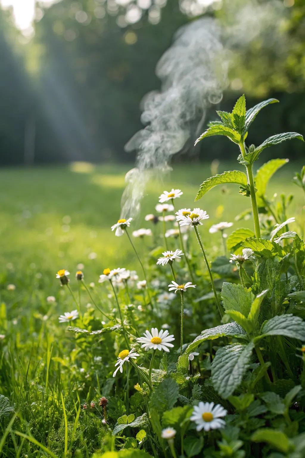 Herb lawns offer fragrance and utility in the garden.