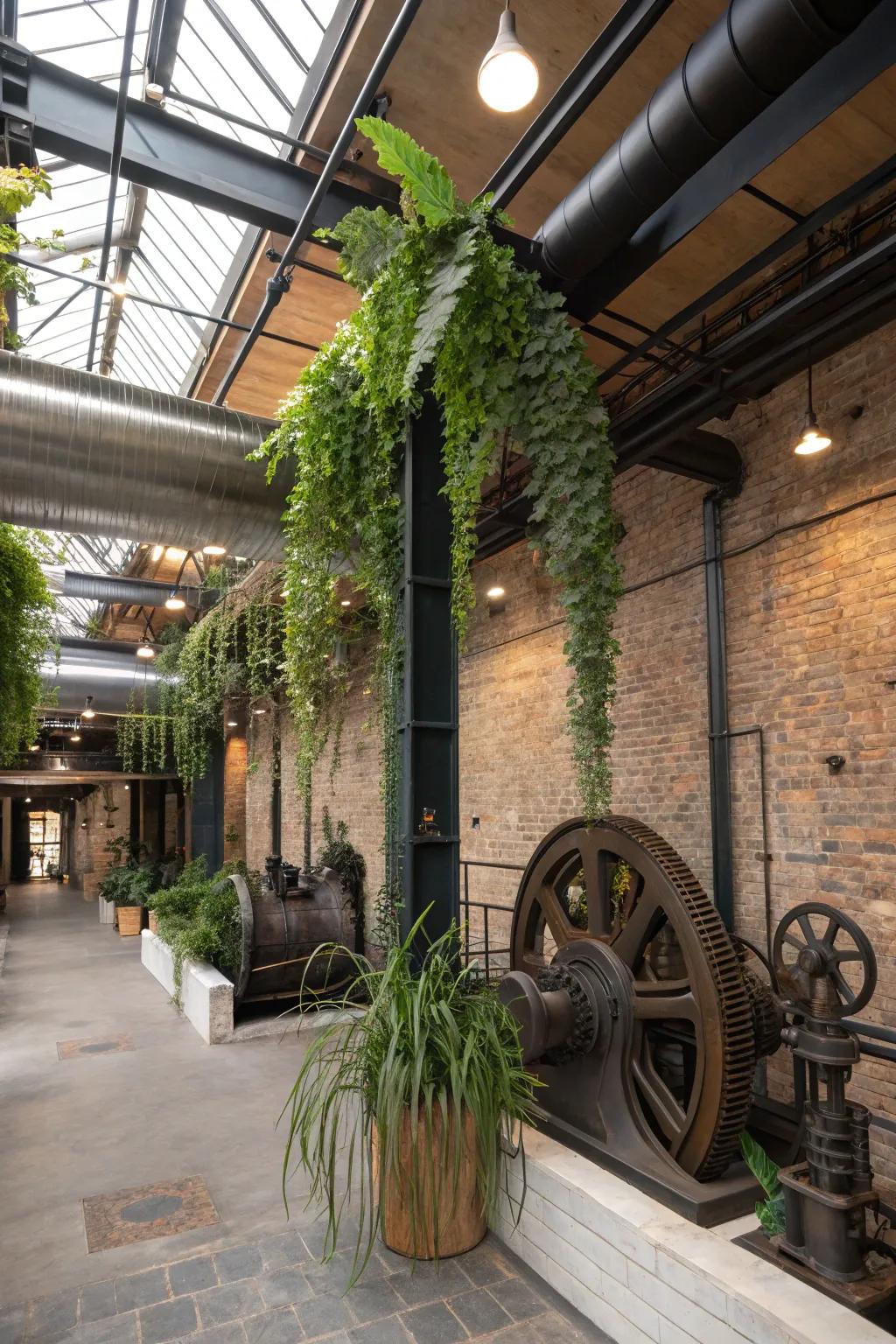 Achieve a modern look with industrial pipe plant hangers.