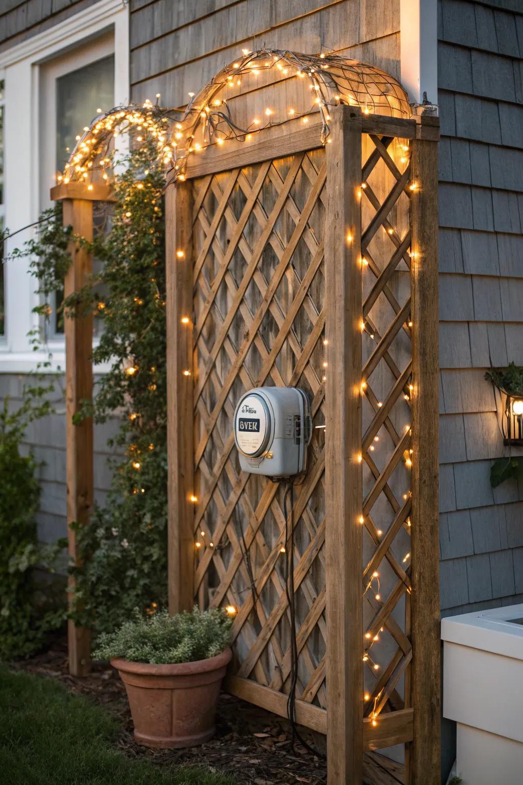 Transform utility into beauty with a handcrafted trellis, where elegance meets functionality.