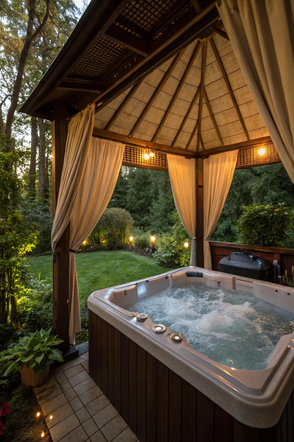 Drapes add versatility.