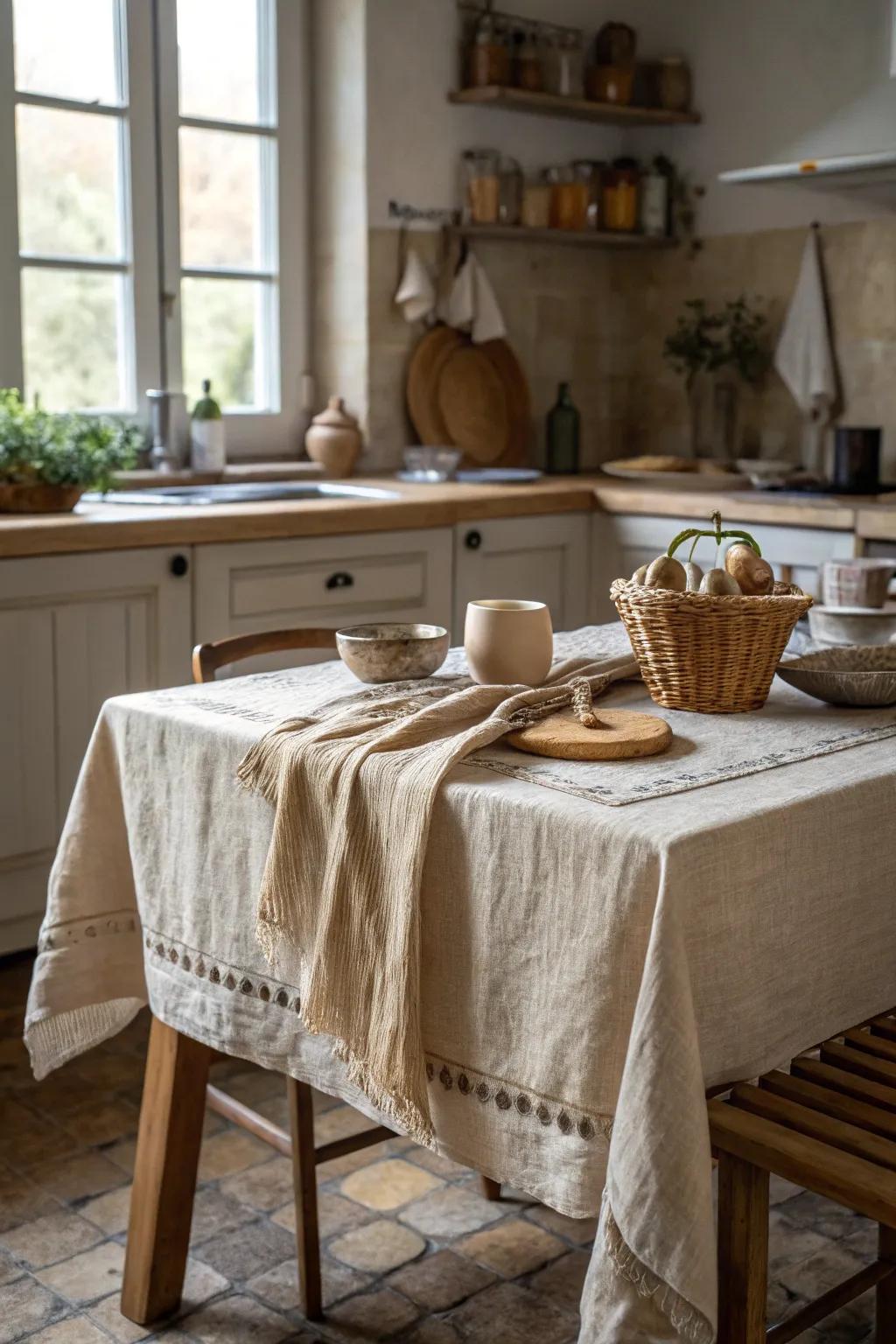 Textured fabrics for softness.