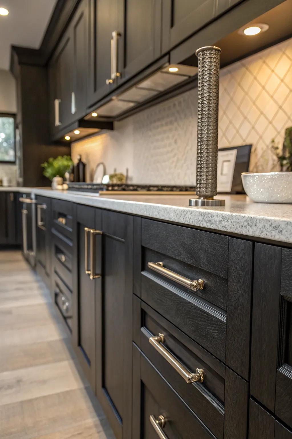 Textured metal finishes that add dimension and tangible curiosity.