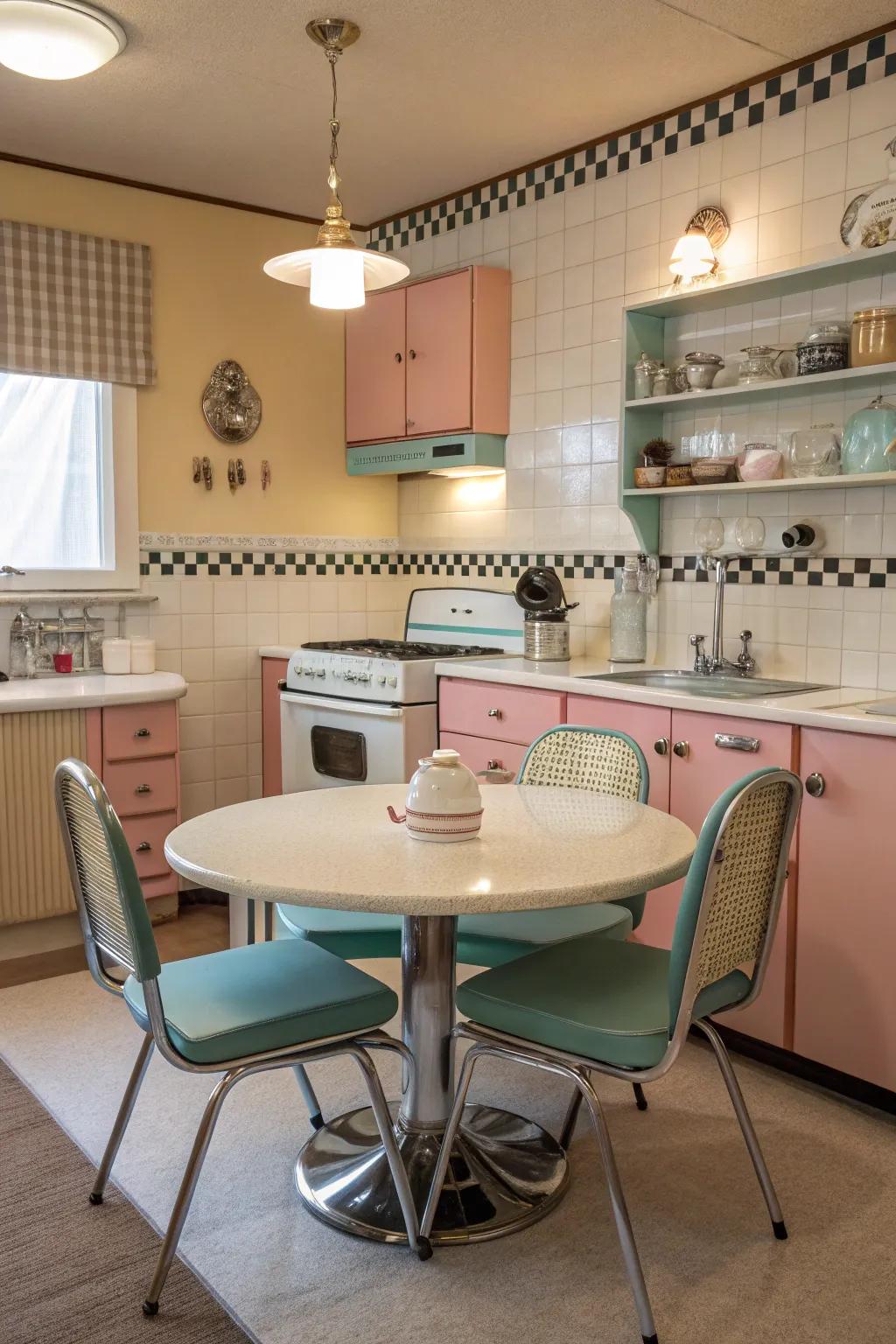 Vintage touches bring nostalgic allure to your kitchen.