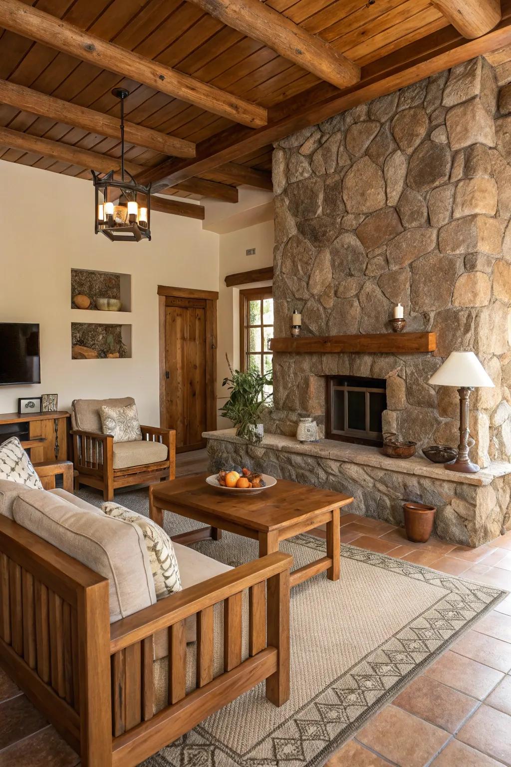 Natural elements bring the outdoors inside.