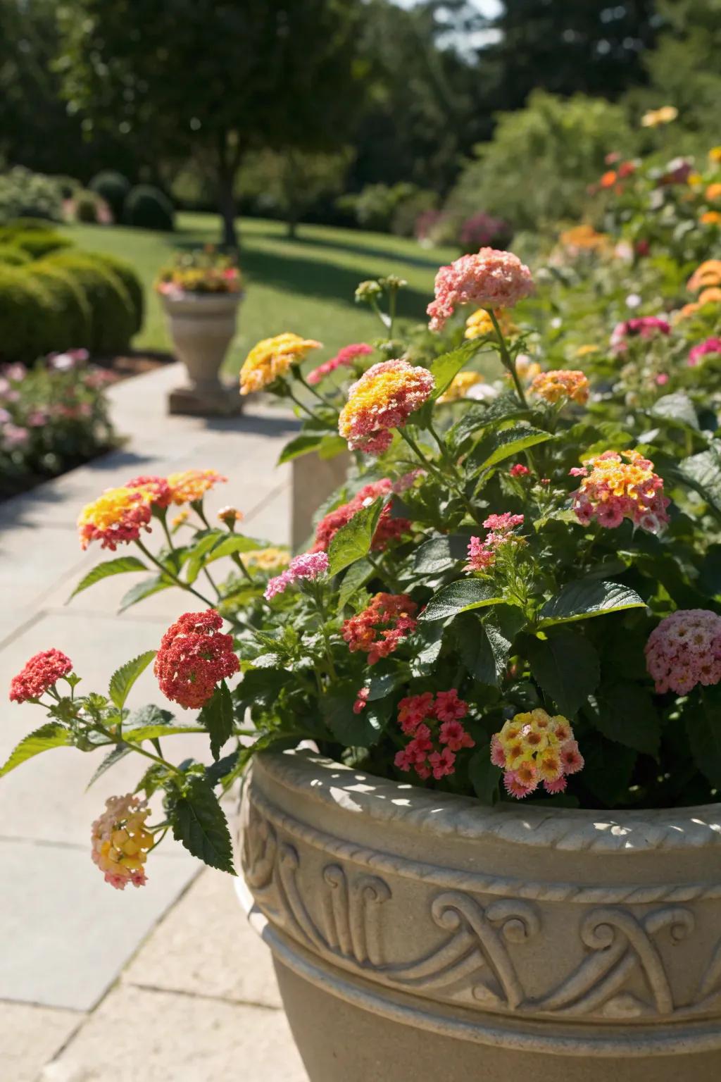Changing petal delivering colorful patches under the sun.