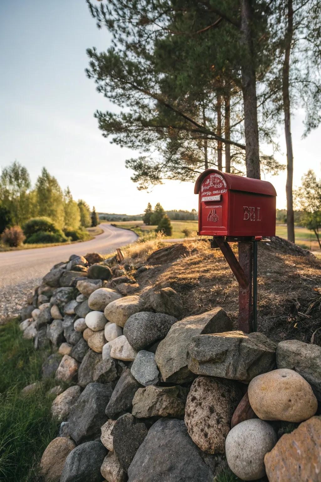 Tiered boulder textures amplify profundity and intrigue into your mailbox's vista.