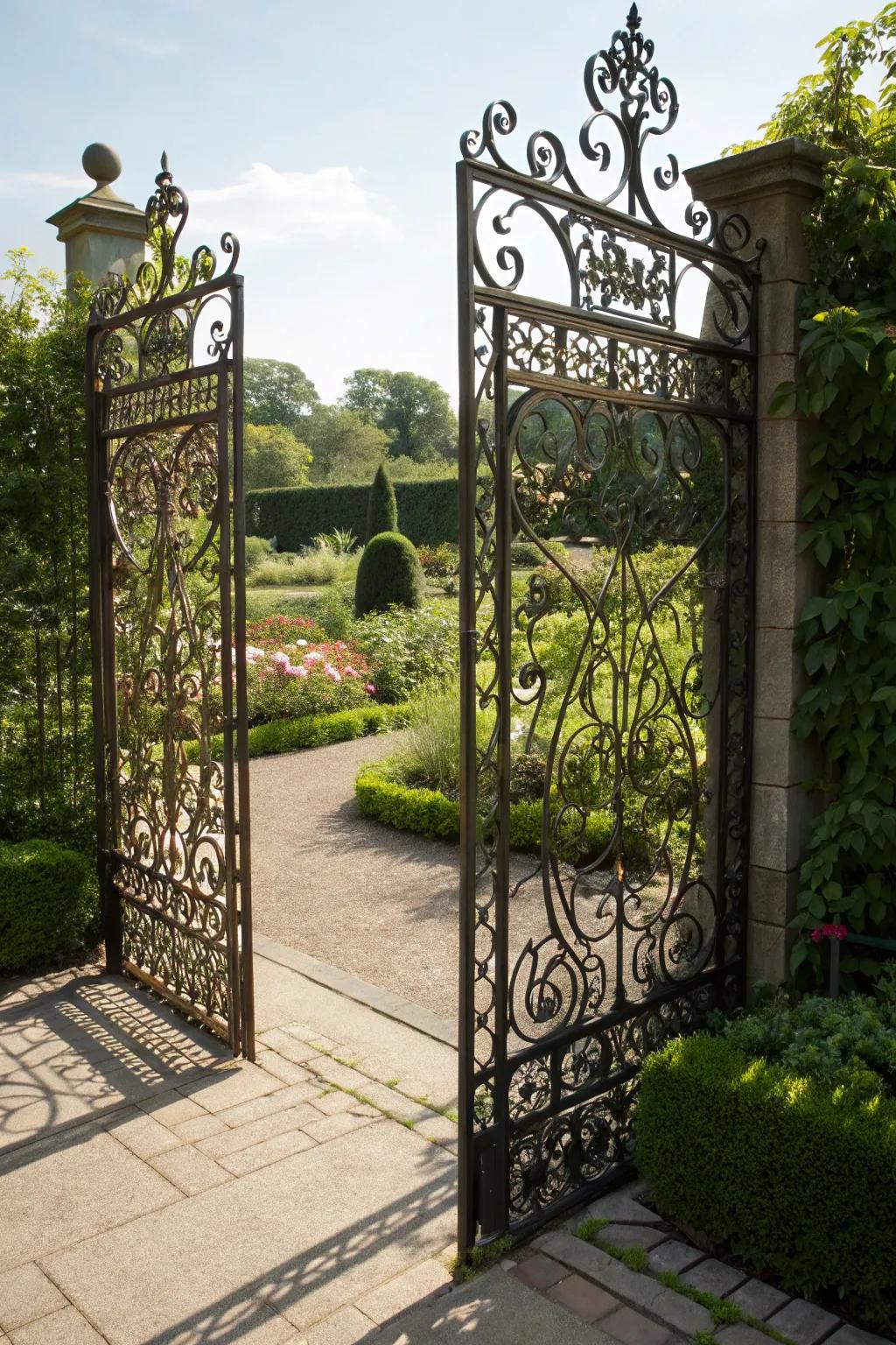 Metal screen doors proffer seclusion imbued with an artistic flair.