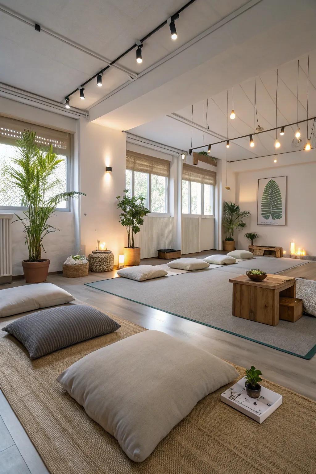 A peaceful space for yoga.