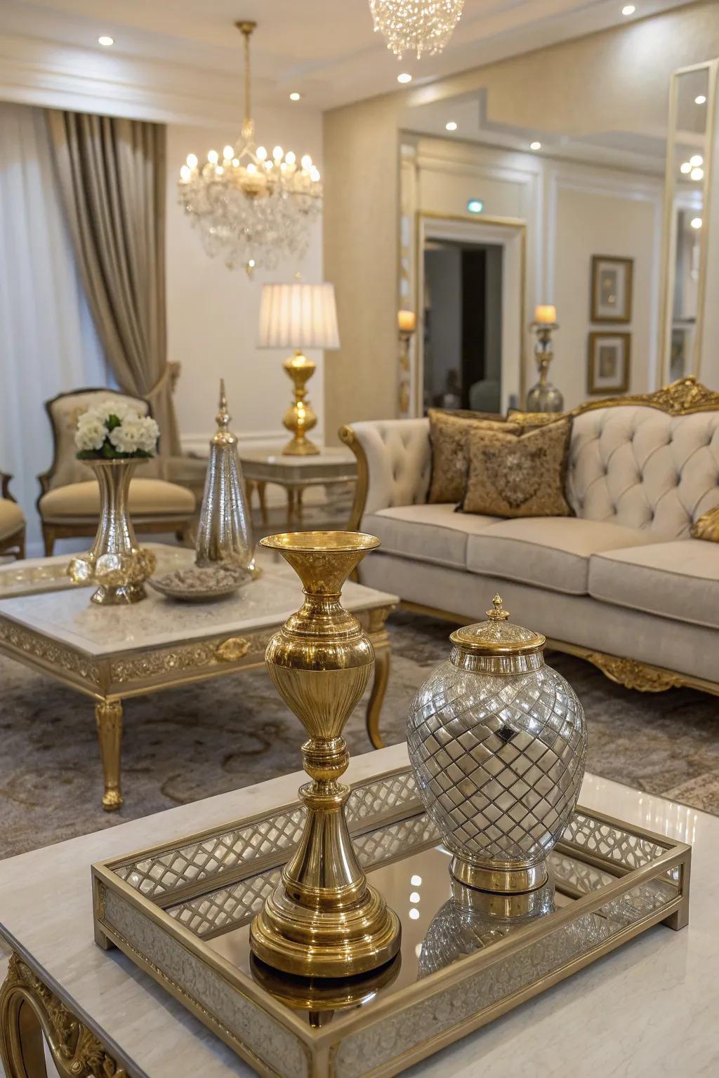 A symmetrical placement of decor brings a sense of balance.