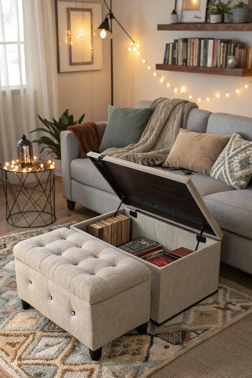 Flexible furnishings maximize space.