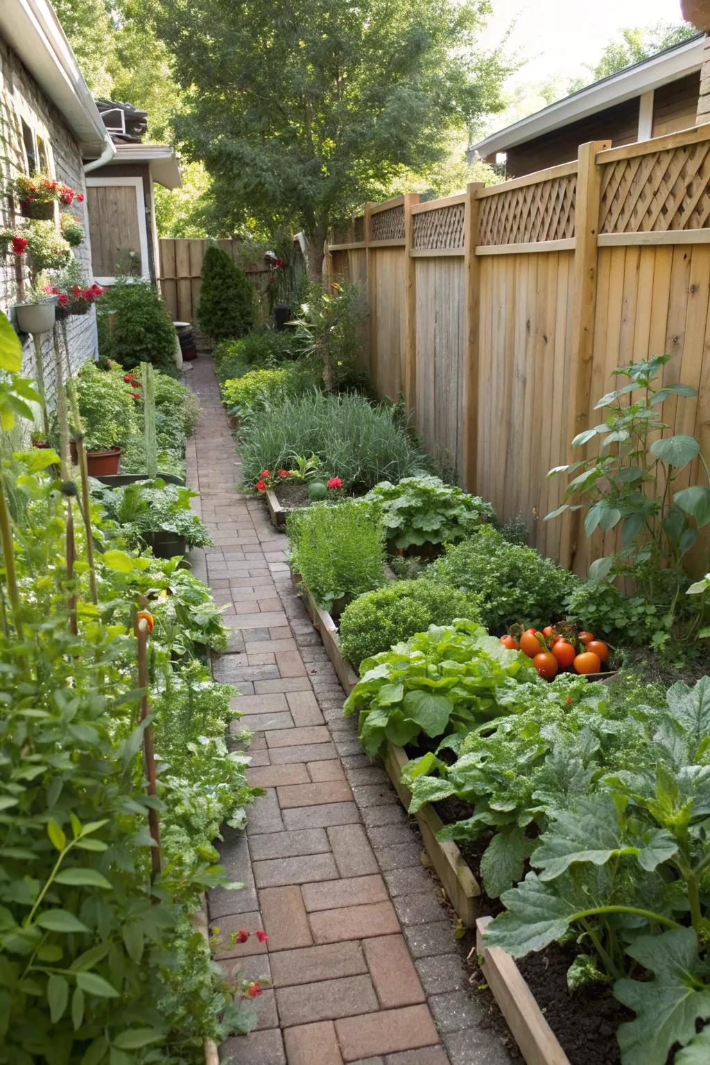 An edible garden contributes charm and practicality.
