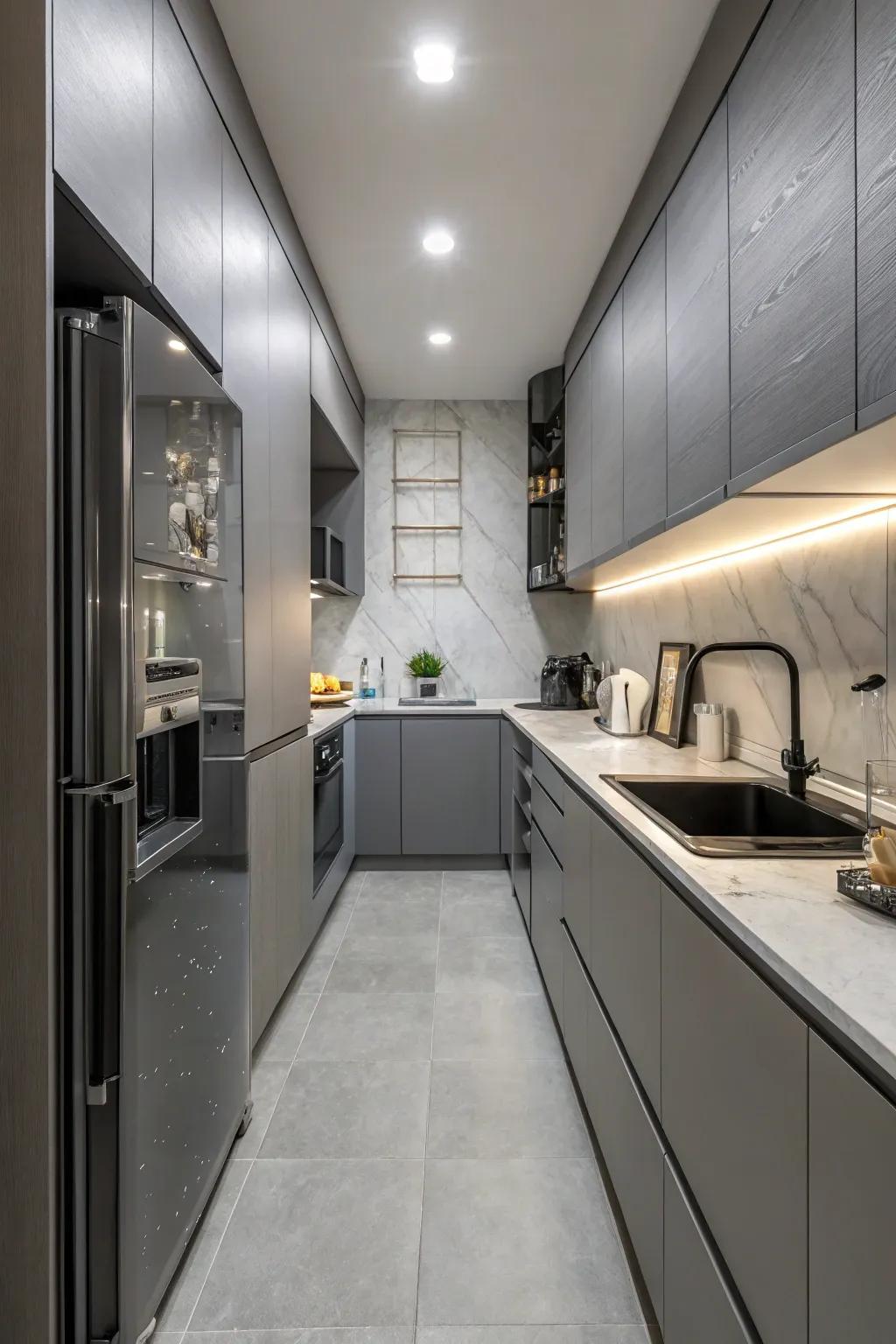 The perception of space and unity is enhanced by monochrome design.