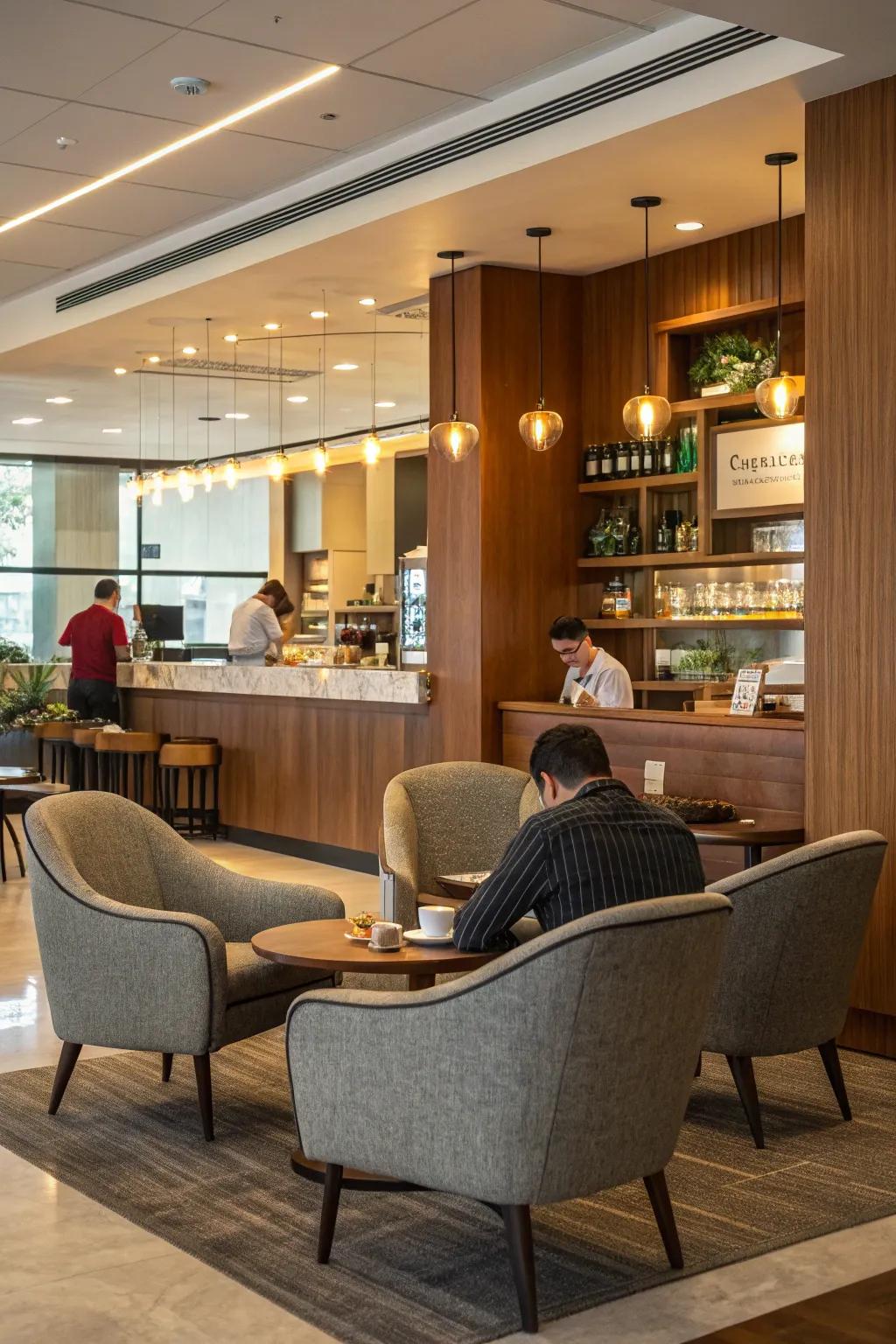 A chill zone encourages relaxation and informal conversations.