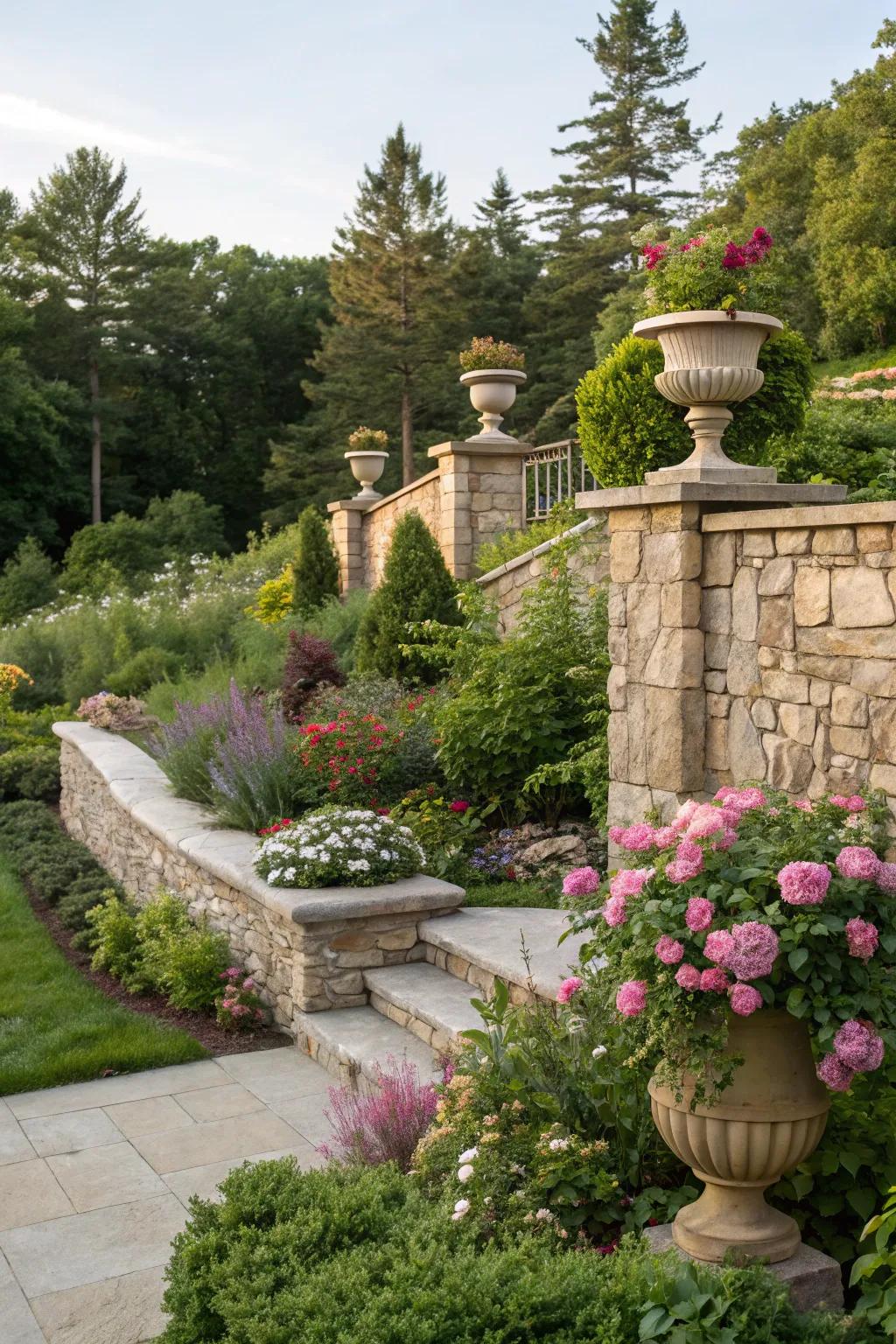 Highlight walls add focus and drama to outdoor areas.