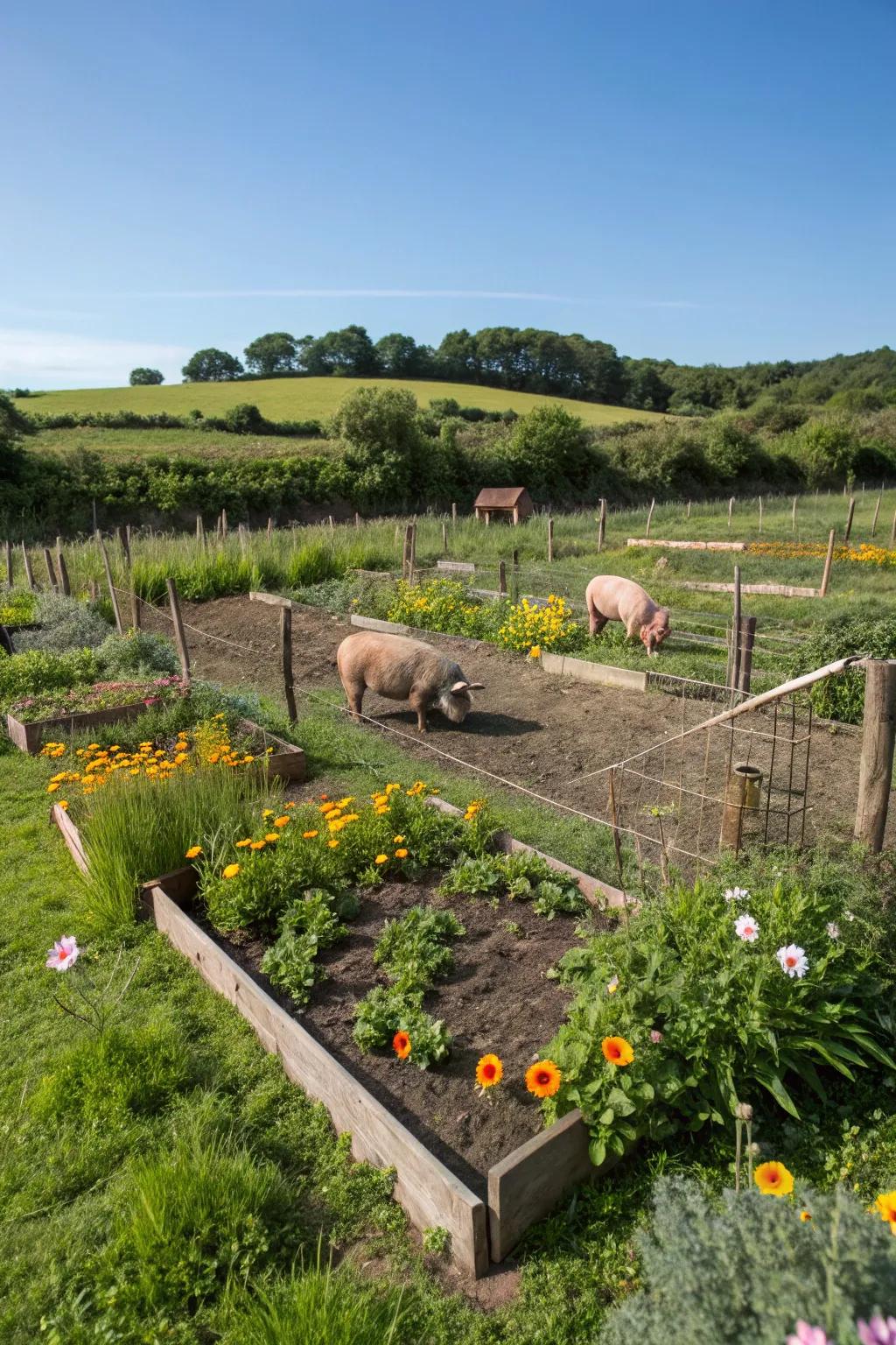 A foraging-friendly pen that encourages native behaviors.