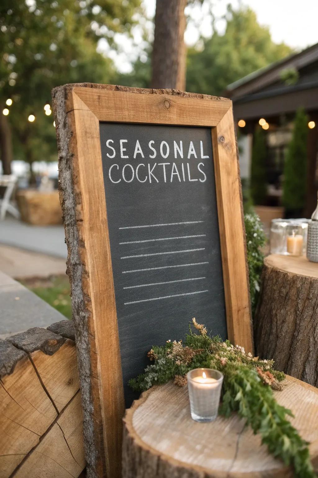 Craft your perfect sip: A personalized menu with a touch of nature.