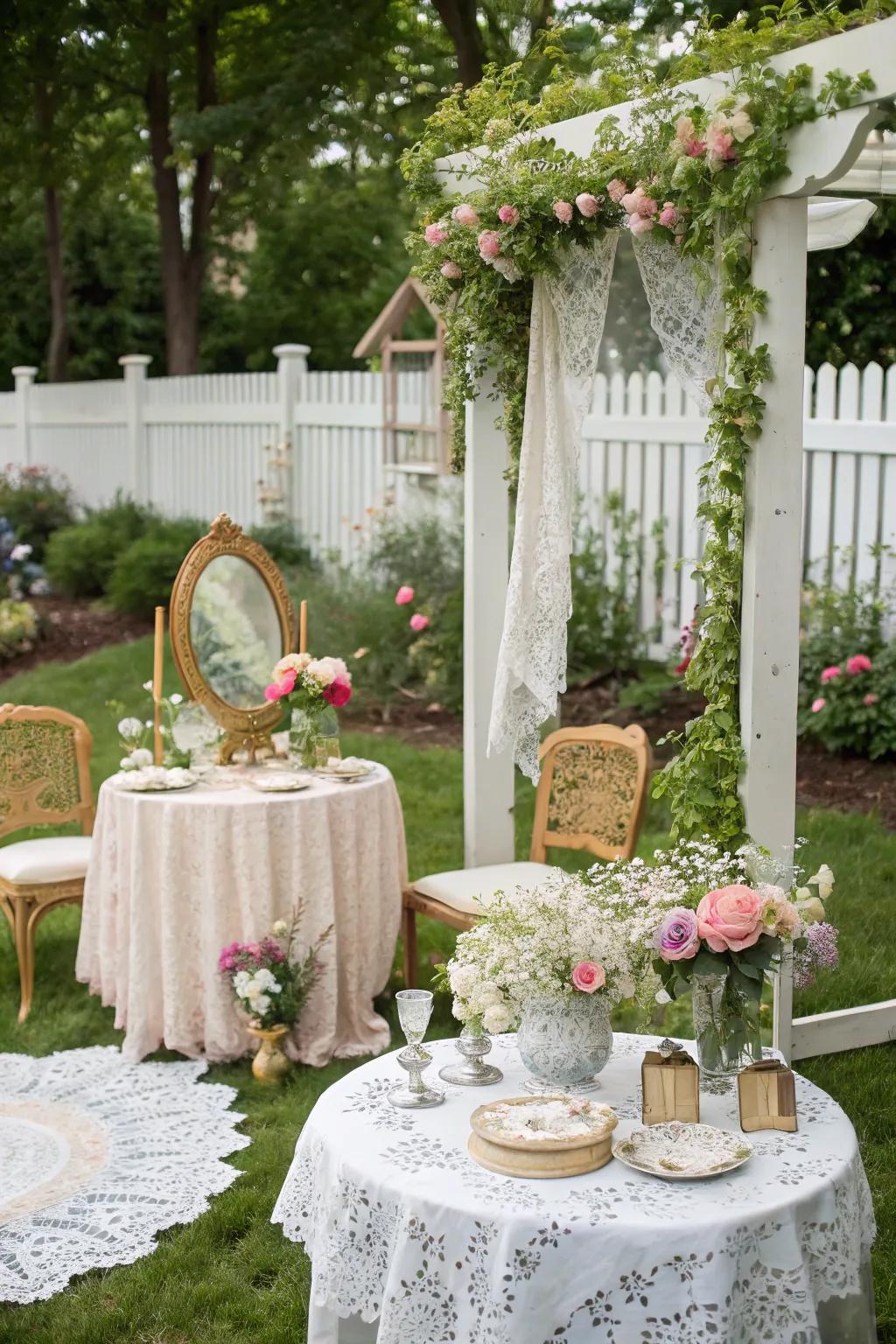 An aged fairytale motif infuses elegance and nostalgia into the event.